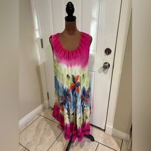 Vibrant Floral Sleeveless Dress